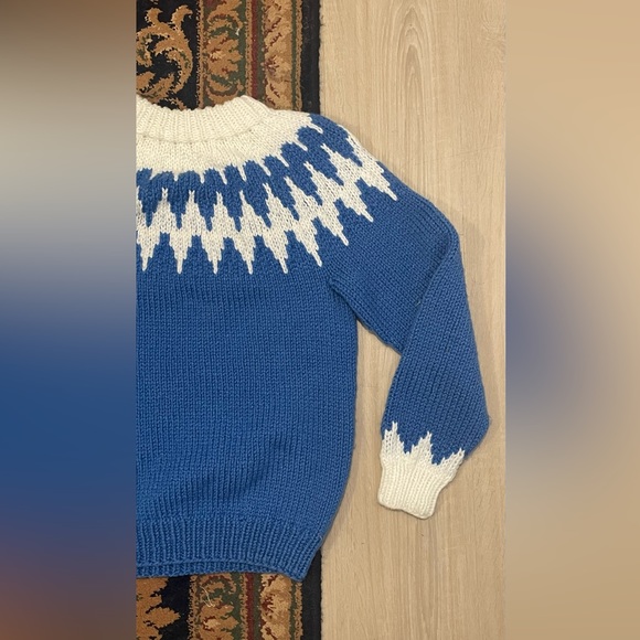 Knit Wool Fair Isle Fisherman Sweater - Picture 2 of 4